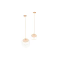 Elegant Modern Pendant Lights With Gold Hanging Rod Clear Glass And White Shade