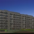 Modern Multi storey Residential Building With Balconies And Landscaped Garden Area