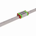 Linear Guide Rail With Aluminum Track And Green Red Slider Components 3d model