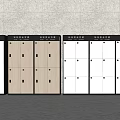 Modern Storage Lockers Featuring Various Colors And Multiple Door Designs 3d model