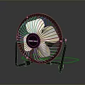 Renfull Black Computer Cooling Fan with Metal Mesh Grill for Desktop PC Use 3d model