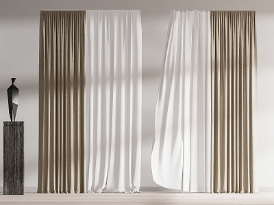 modern curtain fabric curtain gauze curtain fabric curtain 3d model