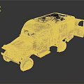 Rusty Old Truck With Red And Yellow Rusty Body Open Doors And Damaged Roof