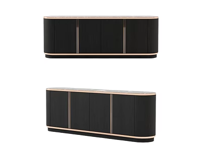 Sleek Modern Black TV Stand with Wooden Texture and Light Trim Design 3d model