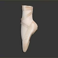 Elegant Pink Ballet Pointe Shoes With Crossed Ribbon Straps And Shiny Surface
