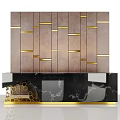 Elegant Modern Dining Table And Chair Set With Marble Surface And Metal Legs