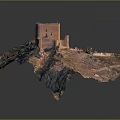 Ancient Castle Perched on Rocky Cliff Overlooking Stunning Natural Landscape