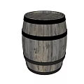 Elegant Display of Wine Bottles and Glasses with Wooden Barrel