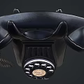 Vintage Black Rotary Dial Telephone Classic Daily Electrical Appliance With Retro Design