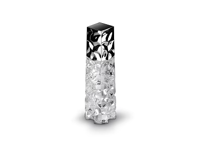 Modern Crystal Table Lamp With Transparent Textured Body And Sleek Black Top 3d model