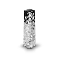Modern Crystal Table Lamp With Transparent Textured Body And Sleek Black Top