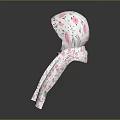 Soft White Hat and Scarf Set with Pink Floral Patterns for Stylish Look