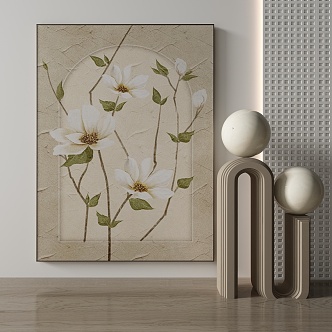 Modern plant painting decorative painting 3d model