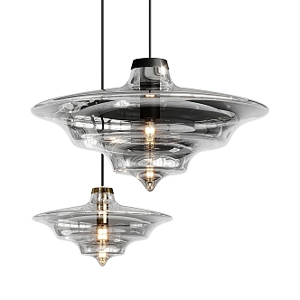 Modern glass chandelier 3d model