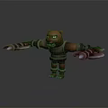 Fierce Bear Shaped 3D Character With Armor And Blade Arms Design