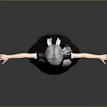 3D Anime Character In Maid Outfit With Silver Hair Ponytail And Arms Outstretched