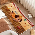 Square Rug With Cartoon Puppy Pattern And Striped Design For Bedroom Floor