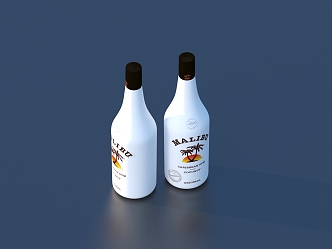 wine bottle white wine food 3d model