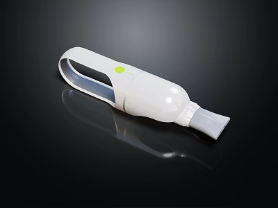 White Handheld Daily Use Appliance With Green Button And Sleek Portable Design 3d model