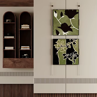 Middle Ancient Style Decorative Painting Decorative Cabinet 3d model