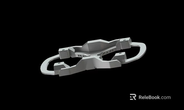 Detailed White 3D Mechanical Component With Geometric Structure And Engineering Design 3d model 