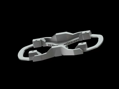 Detailed White 3D Mechanical Component With Geometric Structure And Engineering Design 3d model