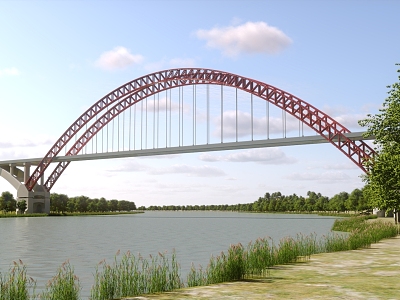 super-large bridge cable-stayed bridge arch bridge river-crossing bridge model