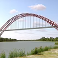super-large bridge cable-stayed bridge arch bridge river-crossing bridge 3d model