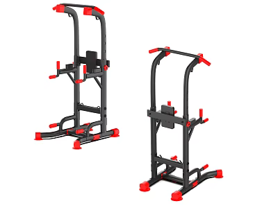 Multifunctional Fitness Training Rack Black Frame Red Components For Home Gym Pull Up Strength Training 3d model