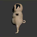 3D Pug Standing With Outstretched Arms Funny Face Black Ears