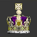 Ornate Purple Crown With Gold Decorations And Colorful Gems As Home Decor Item
