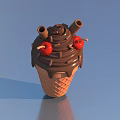 Delicious Waffle Ice Cream Cone Topped With Chocolate Sauce And Cherries