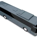 Modern Coach Bus With Sleek Gray Exterior And Black Tinted Windows