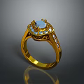 Elegant Gold Fashion Ring With Central Gemstone And Small Diamonds On Band