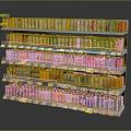 Vibrant Colored Canned Foods Arranged On Retail Shelf For Customer Viewing