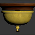 Round Commercial Display Equipment With Wooden Top And Golden Base Stand