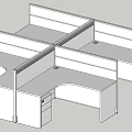 Modern Office Desk Cubicle Workstations With Dividers And Multiple Workspaces Layout