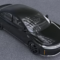 Sleek Black Lucid Car With Modern Exterior And Aerodynamic Design