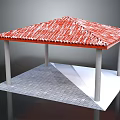 Outdoor Pavilion Featuring Red Tiled Roof Supporting Columns And Gray Brick Floor