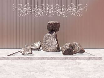 New Chinese Stone Waterscape Sculpture Crystal Chandelier 3d model