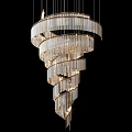 Luxurious Modern Spiral Chandelier With Multiple Crystal Layers And Elegant Design