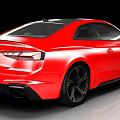 Red Audi Coupe With Sporty Design Sleek Alloy Wheels And Front Grille