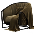 Rugiano European-style metal fabric leisure chair 3d model