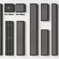 Modern Black Bathroom Accessories With Various Sizes Rectangular And Strip Design 3d model
