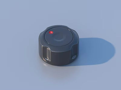 Black Circular Household Item With Red Indicator Push Button For Daily Use 3d model