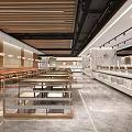 Modern Restaurant Interior Design With Marble Counter TV Screens And Tables Chairs