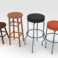 Assorted Stylish Stools With Wooden And Upholstered Seats And Metal Legs