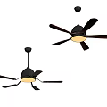 Modern Black Ceiling Fan Chandelier With Blades And Integrated Light Fixture
