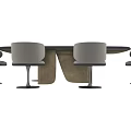 Modern Dining Table With Sleek Design And Comfortable Gray Cushioned Chairs 3d model