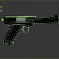 Modern Black Tactical Pistol Featuring Metal Rail Sleek Design On Gray Background With Reflection